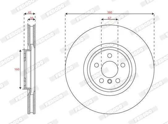 Bremsscheibe Vorderachse links FERODO DDF3025LC-1 Bild Bremsscheibe Vorderachse links FERODO DDF3025LC-1