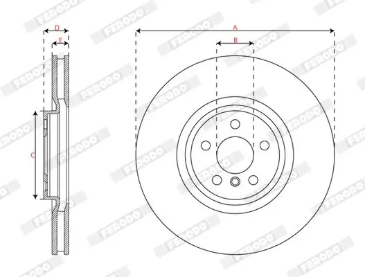 Bremsscheibe Vorderachse links FERODO DDF3025LC-1 Bild Bremsscheibe Vorderachse links FERODO DDF3025LC-1