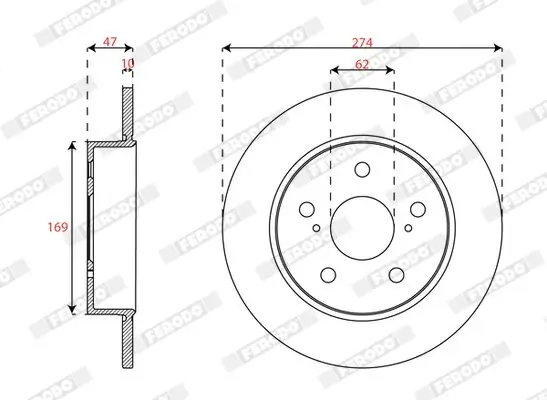 Bremsscheibe Hinterachse FERODO DDF3028C Bild Bremsscheibe Hinterachse FERODO DDF3028C