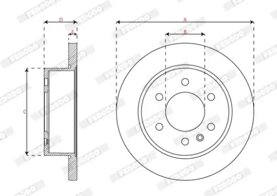 Bremsscheibe Hinterachse FERODO DDF3030 Bild Bremsscheibe Hinterachse FERODO DDF3030