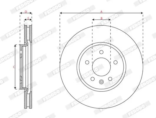 Bremsscheibe Vorderachse FERODO DDF3032C-1 Bild Bremsscheibe Vorderachse FERODO DDF3032C-1