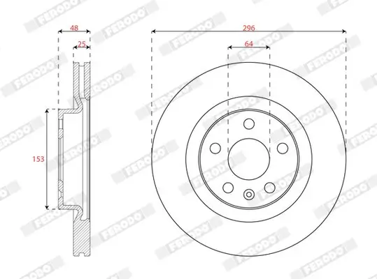 Bremsscheibe Vorderachse FERODO DDF3036C Bild Bremsscheibe Vorderachse FERODO DDF3036C