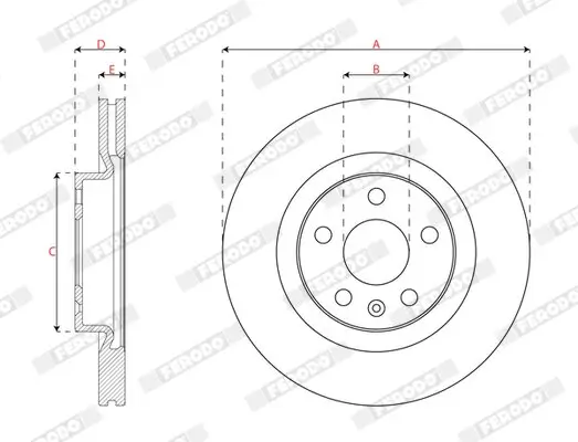 Bremsscheibe Vorderachse FERODO DDF3036C Bild Bremsscheibe Vorderachse FERODO DDF3036C