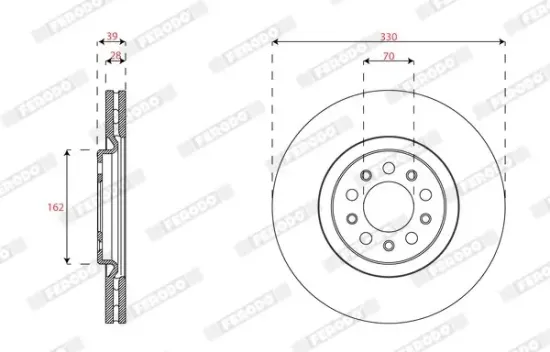 Bremsscheibe Vorderachse FERODO DDF3040C-1 Bild Bremsscheibe Vorderachse FERODO DDF3040C-1