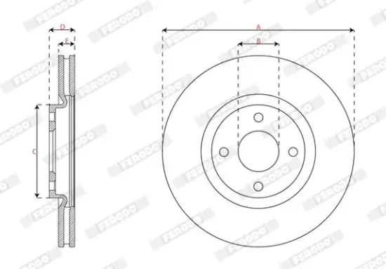Bremsscheibe Vorderachse FERODO DDF3043C Bild Bremsscheibe Vorderachse FERODO DDF3043C