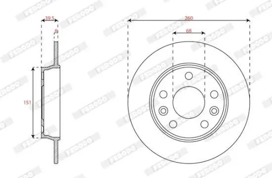 Bremsscheibe Hinterachse FERODO DDF3046C Bild Bremsscheibe Hinterachse FERODO DDF3046C