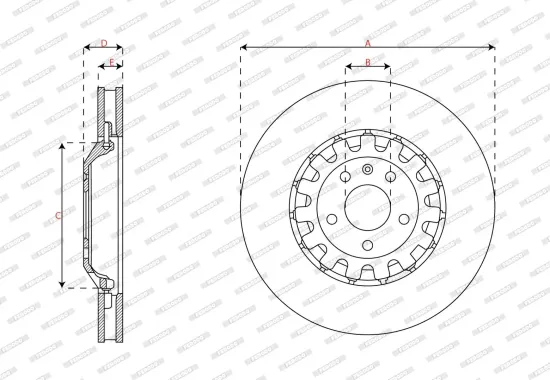 Bremsscheibe Vorderachse FERODO DDF3048VC-1 Bild Bremsscheibe Vorderachse FERODO DDF3048VC-1