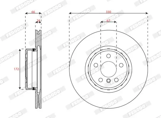 Bremsscheibe Vorderachse FERODO DDF3049VC-1 Bild Bremsscheibe Vorderachse FERODO DDF3049VC-1