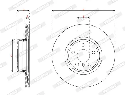 Bremsscheibe Vorderachse FERODO DDF3049VC-1 Bild Bremsscheibe Vorderachse FERODO DDF3049VC-1
