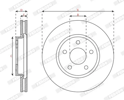 Bremsscheibe Vorderachse FERODO DDF3050C Bild Bremsscheibe Vorderachse FERODO DDF3050C
