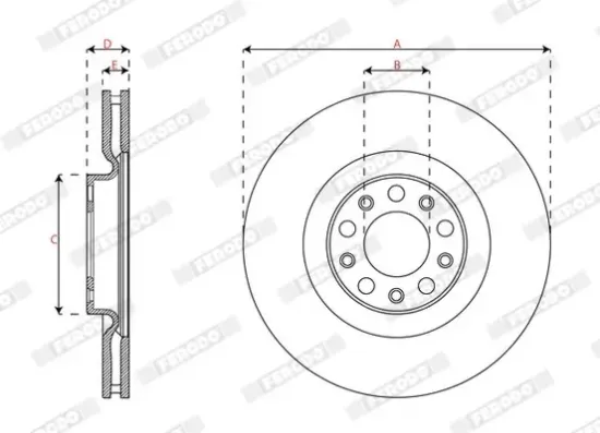 Bremsscheibe Vorderachse FERODO DDF3052C Bild Bremsscheibe Vorderachse FERODO DDF3052C