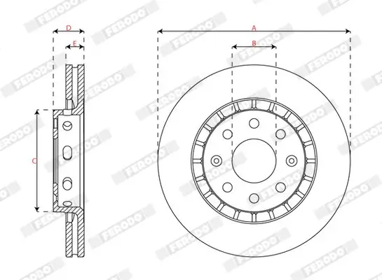 Bremsscheibe Vorderachse FERODO DDF3054C Bild Bremsscheibe Vorderachse FERODO DDF3054C
