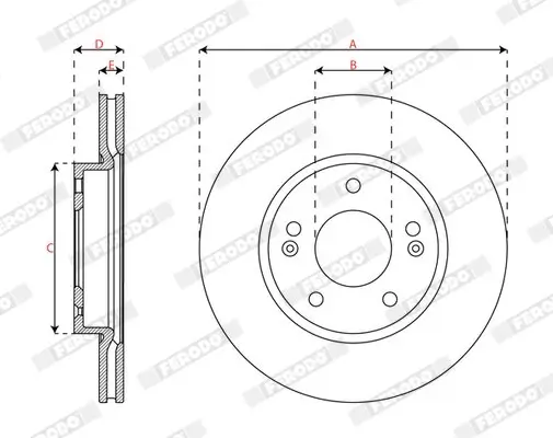 Bremsscheibe Vorderachse FERODO DDF3056C Bild Bremsscheibe Vorderachse FERODO DDF3056C
