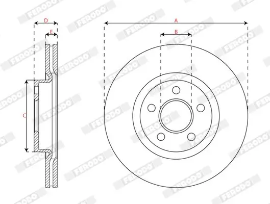 Bremsscheibe Vorderachse Vorderachse FERODO DDF3064C Bild Bremsscheibe Vorderachse Vorderachse FERODO DDF3064C