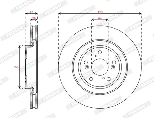 Bremsscheibe Vorderachse FERODO DDF3069C Bild Bremsscheibe Vorderachse FERODO DDF3069C
