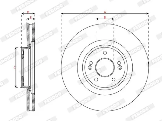 Bremsscheibe Vorderachse FERODO DDF3074C Bild Bremsscheibe Vorderachse FERODO DDF3074C