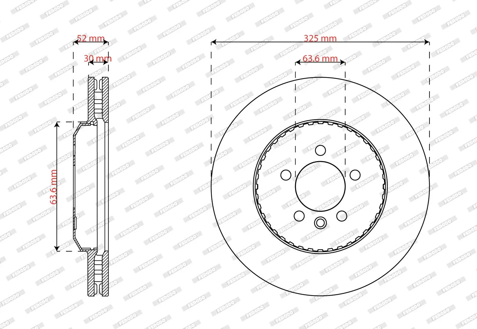 Bremsscheibe Vorderachse FERODO DDF3078VC-1