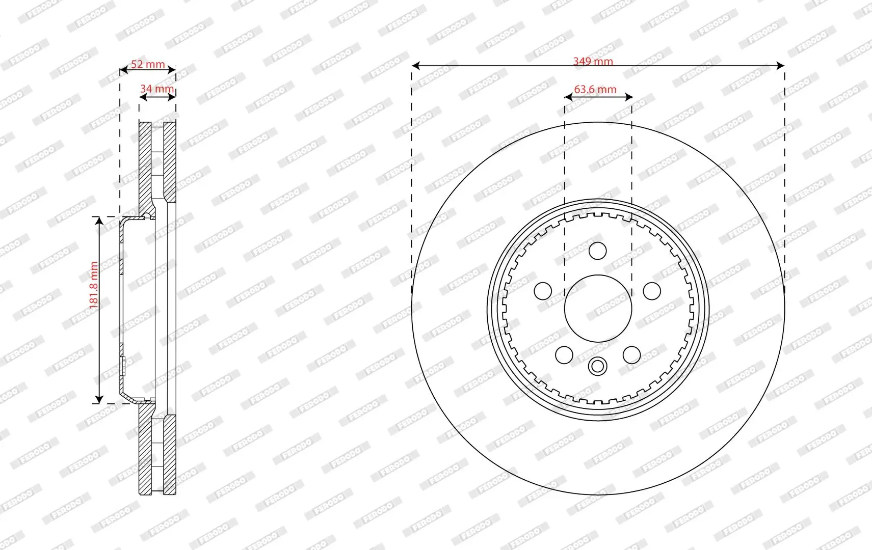 Bremsscheibe Vorderachse FERODO DDF3079VC-1