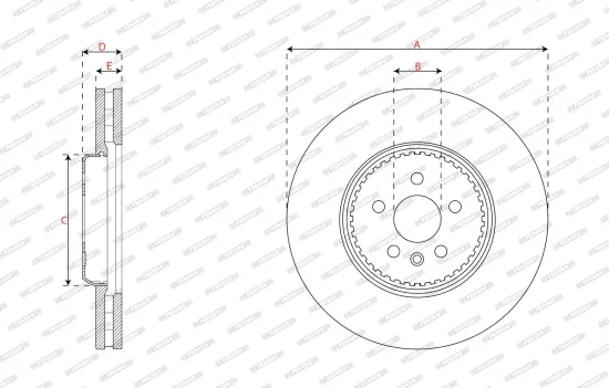 Bremsscheibe Vorderachse FERODO DDF3079VC-1 Bild Bremsscheibe Vorderachse FERODO DDF3079VC-1
