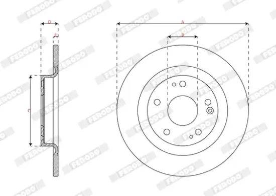 Bremsscheibe Hinterachse FERODO DDF3086C Bild Bremsscheibe Hinterachse FERODO DDF3086C