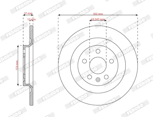 Bremsscheibe Hinterachse FERODO DDF3088C Bild Bremsscheibe Hinterachse FERODO DDF3088C