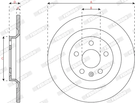 Bremsscheibe Hinterachse FERODO DDF3088C Bild Bremsscheibe Hinterachse FERODO DDF3088C