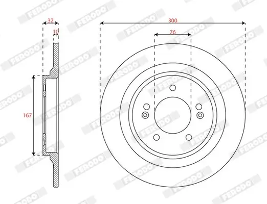 Bremsscheibe Hinterachse FERODO DDF3099C Bild Bremsscheibe Hinterachse FERODO DDF3099C