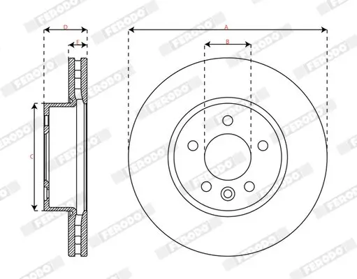 Bremsscheibe Vorderachse FERODO DDF3104C-1 Bild Bremsscheibe Vorderachse FERODO DDF3104C-1