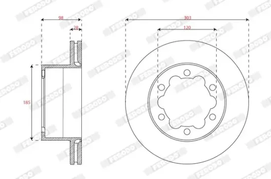 Bremsscheibe Hinterachse FERODO DDF3105C-1 Bild Bremsscheibe Hinterachse FERODO DDF3105C-1