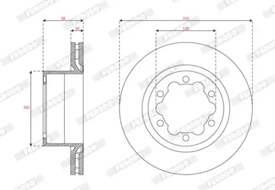 Bremsscheibe Hinterachse FERODO DDF3106C-1 Bild Bremsscheibe Hinterachse FERODO DDF3106C-1
