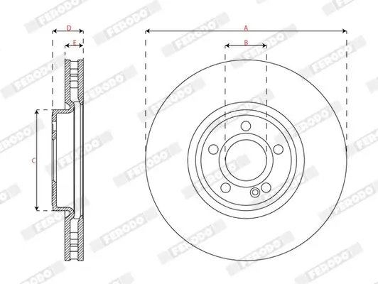 Bremsscheibe Vorderachse FERODO DDF3109C-1 Bild Bremsscheibe Vorderachse FERODO DDF3109C-1