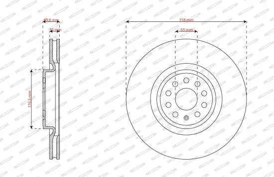 Bremsscheibe Vorderachse FERODO DDF3120C Bild Bremsscheibe Vorderachse FERODO DDF3120C