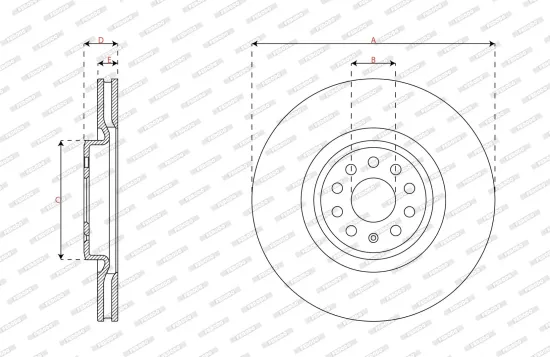Bremsscheibe Vorderachse FERODO DDF3120C Bild Bremsscheibe Vorderachse FERODO DDF3120C