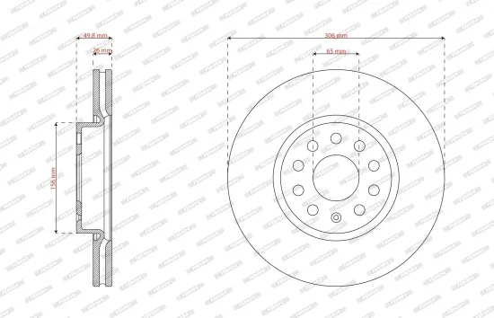 Bremsscheibe Vorderachse FERODO DDF3121C Bild Bremsscheibe Vorderachse FERODO DDF3121C