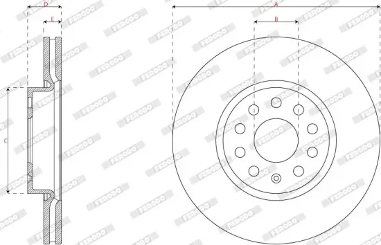 Bremsscheibe Vorderachse FERODO DDF3121C Bild Bremsscheibe Vorderachse FERODO DDF3121C