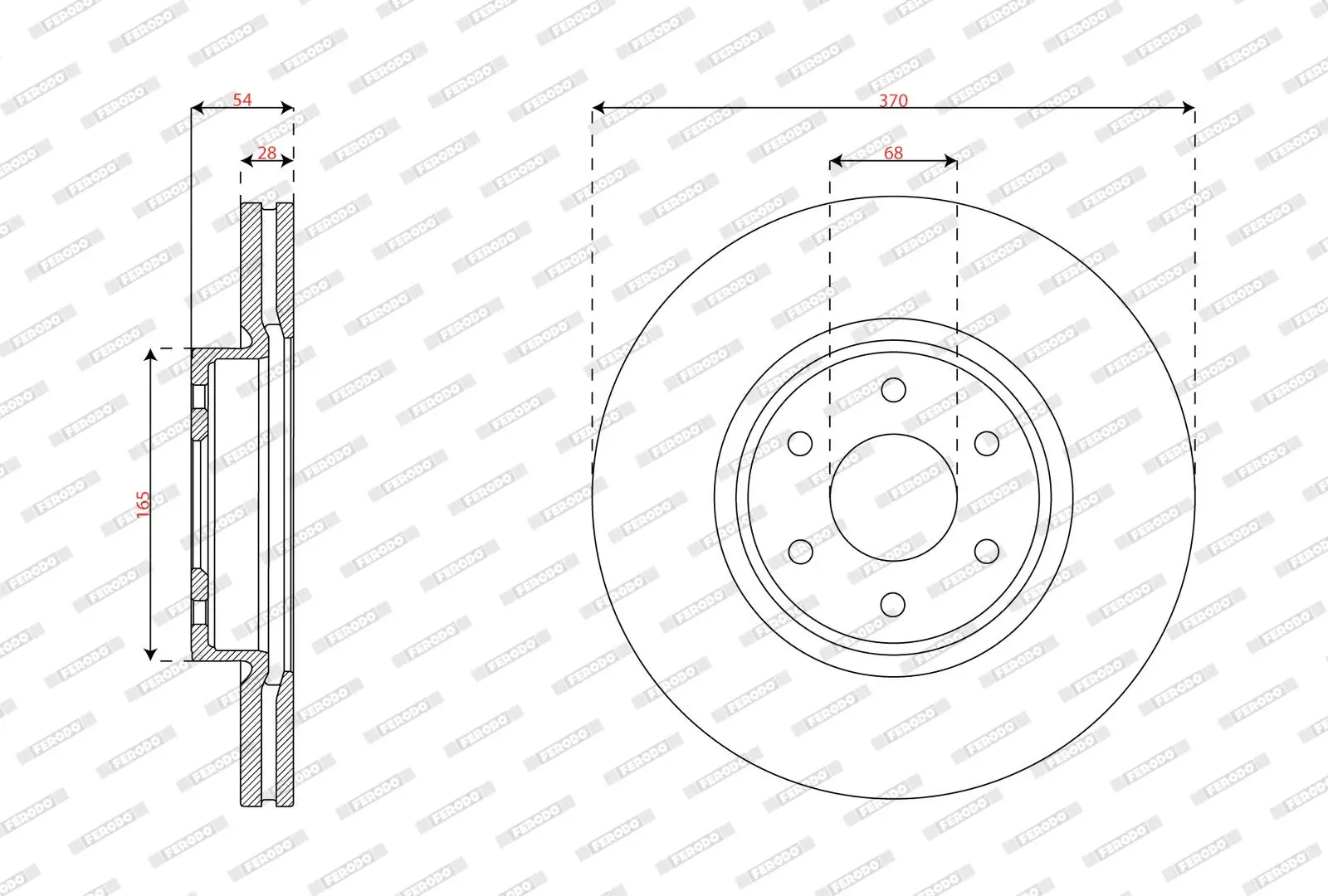 Bremsscheibe Vorderachse FERODO DDF3155C-1