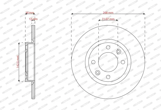 Bremsscheibe Hinterachse FERODO DDF3167C Bild Bremsscheibe Hinterachse FERODO DDF3167C
