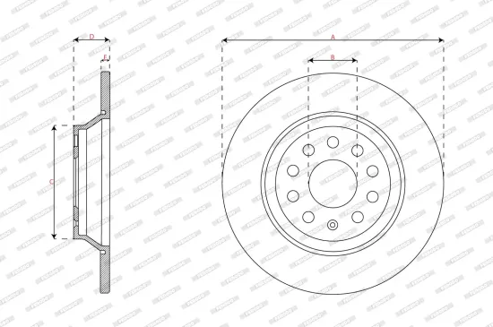 Bremsscheibe Hinterachse FERODO DDF3169C Bild Bremsscheibe Hinterachse FERODO DDF3169C