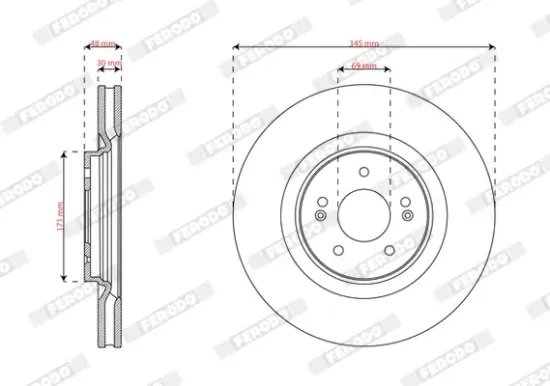 Bremsscheibe Vorderachse FERODO DDF3171C-1 Bild Bremsscheibe Vorderachse FERODO DDF3171C-1