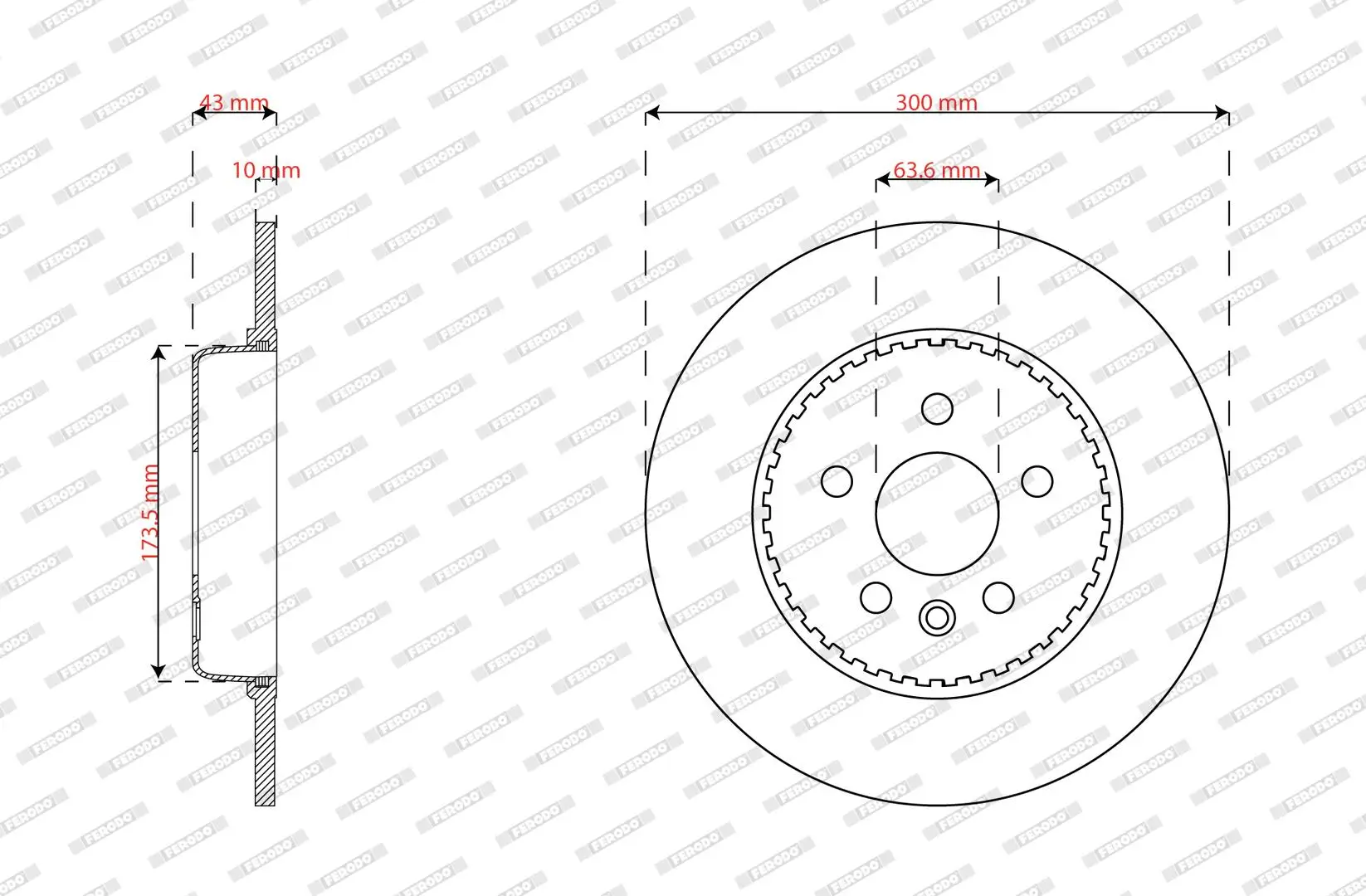 Bremsscheibe Hinterachse FERODO DDF3175VC-1