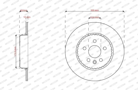 Bremsscheibe Hinterachse FERODO DDF3175VC-1 Bild Bremsscheibe Hinterachse FERODO DDF3175VC-1
