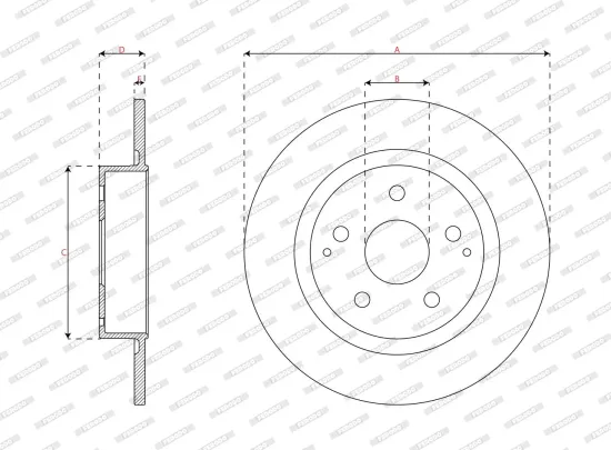 Bremsscheibe Hinterachse FERODO DDF3177C Bild Bremsscheibe Hinterachse FERODO DDF3177C