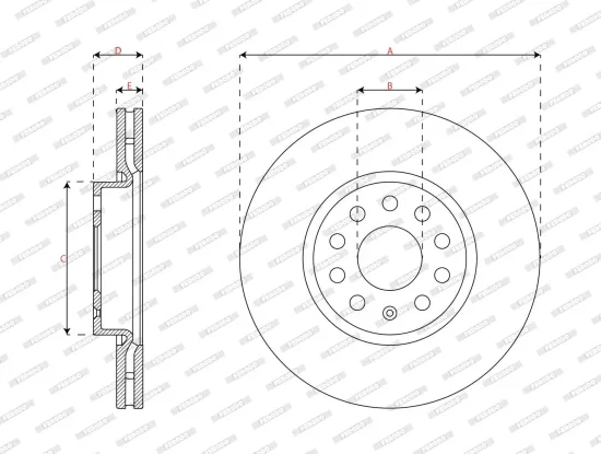 Bremsscheibe Vorderachse FERODO DDF3182C Bild Bremsscheibe Vorderachse FERODO DDF3182C