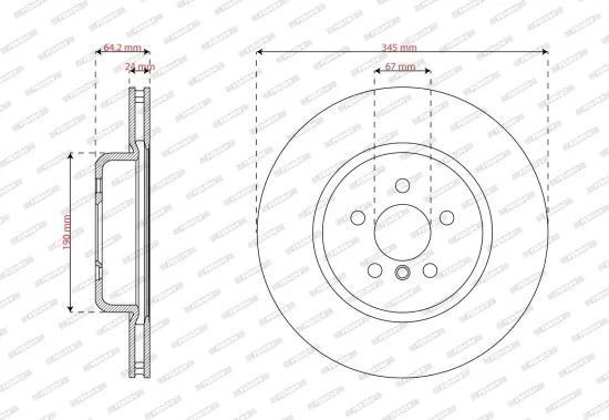 Bremsscheibe Hinterachse links FERODO DDF3194LC-1 Bild Bremsscheibe Hinterachse links FERODO DDF3194LC-1