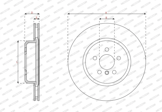 Bremsscheibe Hinterachse links FERODO DDF3194LC-1 Bild Bremsscheibe Hinterachse links FERODO DDF3194LC-1