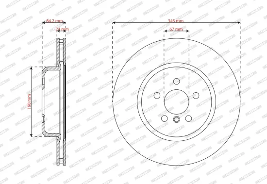 Bremsscheibe Hinterachse rechts FERODO DDF3194RC-1 Bild Bremsscheibe Hinterachse rechts FERODO DDF3194RC-1