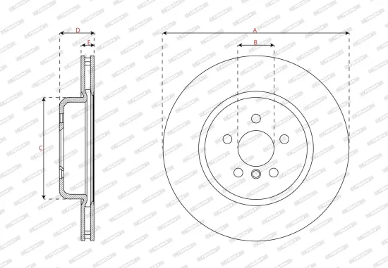 Bremsscheibe Hinterachse rechts FERODO DDF3194RC-1 Bild Bremsscheibe Hinterachse rechts FERODO DDF3194RC-1