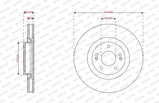 Bremsscheibe Vorderachse FERODO DDF3242C Bild Bremsscheibe Vorderachse FERODO DDF3242C