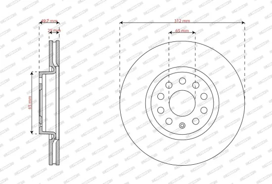 Bremsscheibe FERODO DDF3245C Bild Bremsscheibe FERODO DDF3245C