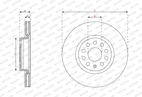 Bremsscheibe FERODO DDF3245C Bild Bremsscheibe FERODO DDF3245C